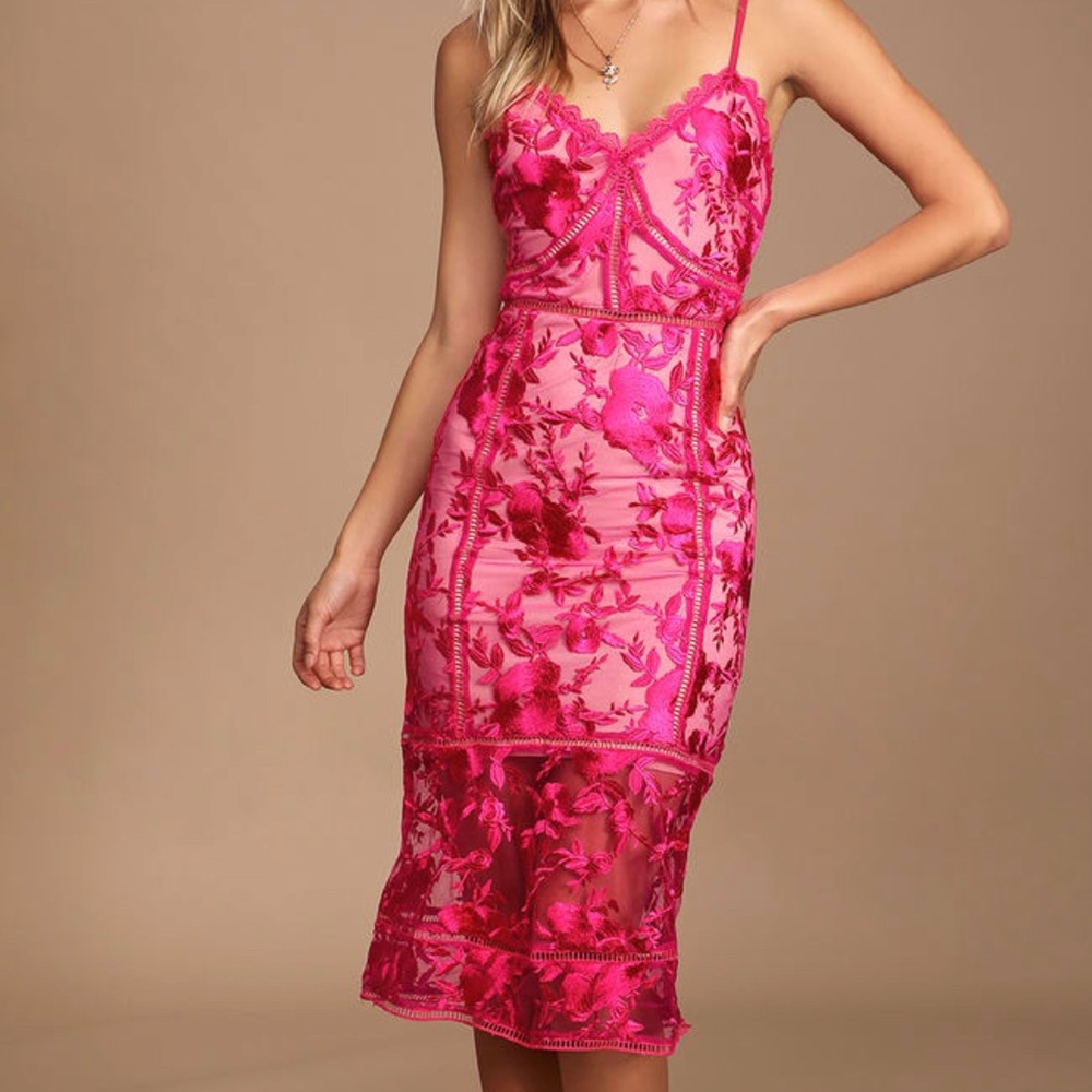 Lulu’s Deeply Cherished Pink Dress M NWT